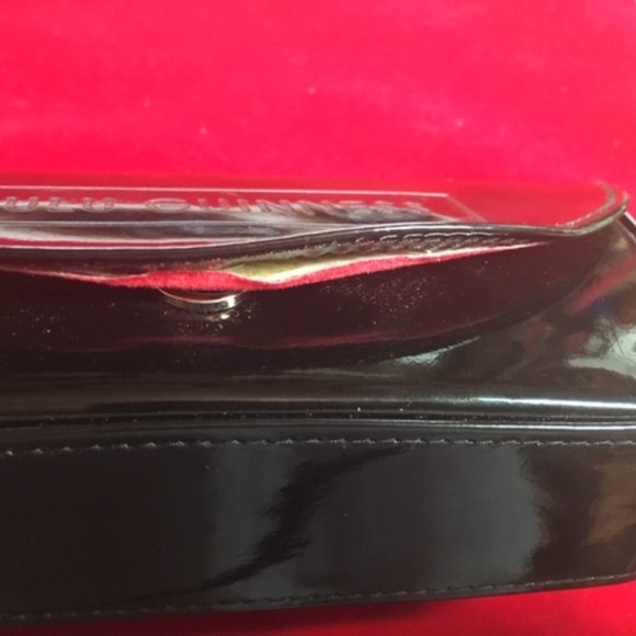 Lulu Guinness Designer 👓Eyeglasses👓 Hard Shell Case w/Mirror Black Shiny - Picture 7 of 11